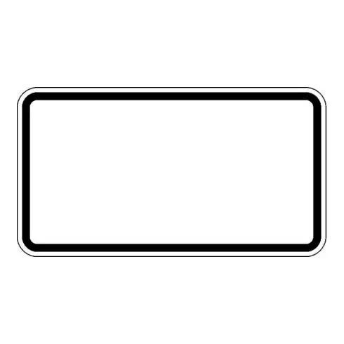 Zusatzschild blanc, 330x600mm fond blanc - bord noir RAL-Gütezeichen film RA1